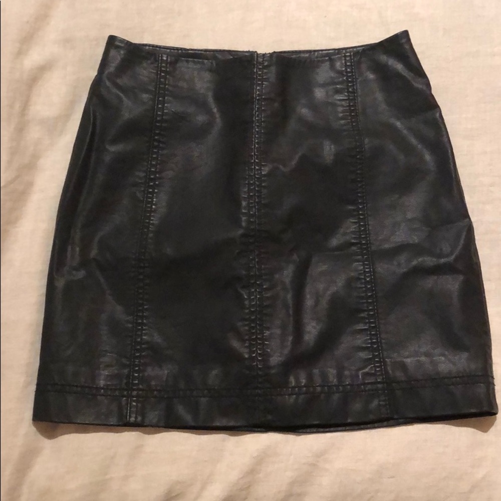 Free People Vegan Leather Mini Skirt